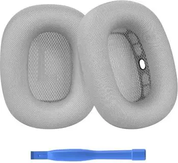 MMOBIEL Ersatz Ohrpolster für AirPods Max Kopfhörer von - Memory- Schaumstoff und Mesh Gewebe Kopfhörer Ohrpolster Kopfhörer Ersatzpolster Silber