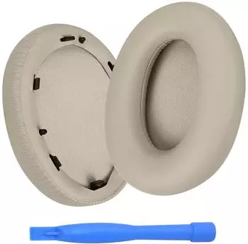 MMOBIEL Ersatz Ohrpolster für Sony WH-1000XM3 Noise Cancelling Kopfhörer von - Memory- Schaumstoff und Protein PU Kopfhörer Ohrpolster Ersatzpolster Silber