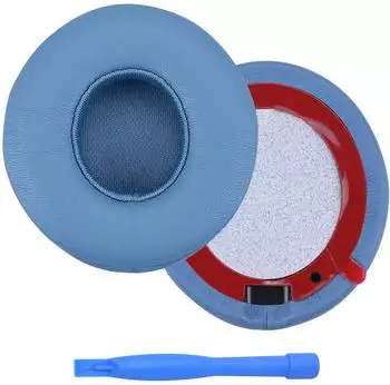 MMOBIEL Ersatz Ohrpolster für Beats Solo 4 Wireless Kopfhörer von - Memory- Schaumstoff und Protein PU Kopfhörer Ohrpolster Ersatzpolster Blau