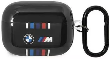 CG Mobile BMAP22SWTK BMW M Motorsport AirPods Pro Cover Schwarz/Schwarz Mehrfarbige Linien