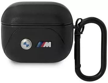 CG Mobile BMA322PVTK BMW M Motorsport AirPods 3 Gen Cover Black Leather Curved Line