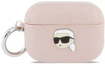 Karl Lagerfeld KARL LAGERFELD Kopfhörer-Schutzhülle Case AirPods Pro 3 Kunststoff rosa Logo Karl Metall Pin, Kantenschutz