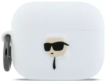 Karl Lagerfeld Karl Lagerfeld Silikonhülle mit Karl-Kopf-Motiv für AirPods Pro 3 (Weiß)