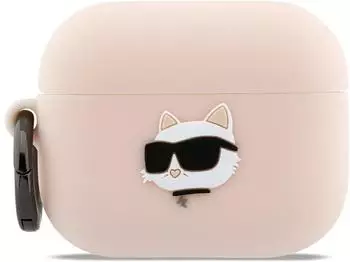 Karl Lagerfeld Karl Lagerfeld Silikonhülle mit Chaupette-Kopf-Motiv für AirPods Pro 3 (Pink)