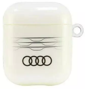IMOBO Audi IML Geometric Pattern Apple AirPods 1/2 Cover White (AU-IMLAP-A6/D3-WE)
