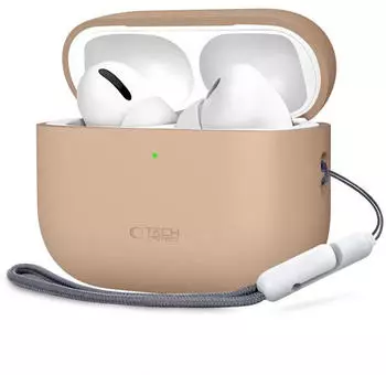 Tech-Protect Silikon Apple Airpods Pro 3 Kaffee Latte (Kopfh&ouml;rer H&uuml;lle), Kopfh&ouml;rertasche + Schutzh&uuml;lle, Braun