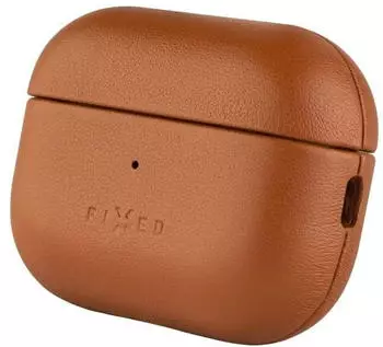 FIXED PodsLeather Ledertasche für Apple AirPods 4 braun, Kopfhörertasche + Schutzhülle, Braun