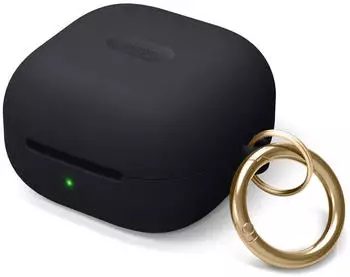 Elago Silikon Case mit Karabiner Kompatibel mit Samsung Galaxy Buds FE (2023), Galaxy Buds2 Pro Hülle, Kompatibel mit Galaxy Buds2, Buds Pro, Kompatibel mit Galaxy Buds Live (Schwarz)