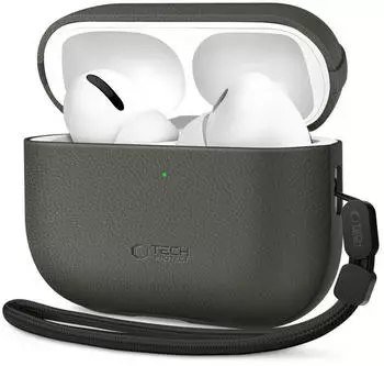 Tech-Protect NaturalFit Lederh&uuml;lle f&uuml;r AirPods Pro 3 dunkelgrau