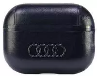 Audi Leather Gro&szlig;es Logo aus Leder Fall f&uuml;r AirPods Pro 2 schwarz AU-APP2-GT/D3-BK