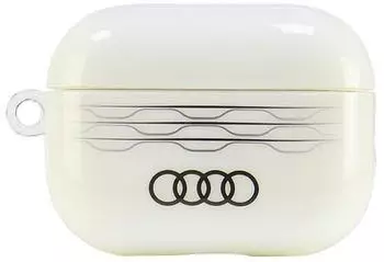 Audi IML Geometric Pattern AirPods Pro 2 cover biały/white AU-IMLAPP2-A6/D3-WE (Kopfh&ouml;rer H&uuml;lle), Kopfh&ouml;rertasche + Schutzh&uuml;lle, Weiss