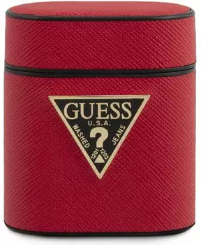 Guess Apple GUACA2VSATMLRE AirPods-H&uuml;lle rot/rot Saffiano