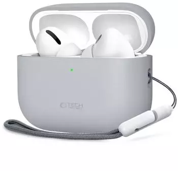 Tech-Protect Silikon Apple Airpods Pro 3 Stift Grau (Kopfh&ouml;rer H&uuml;lle), Kopfh&ouml;rertasche + Schutzh&uuml;lle, Grau