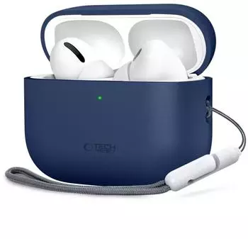 Tech-Protect Silikon Airpods Pro 3 (Ladecase H&uuml;lle), Kopfh&ouml;rertasche + Schutzh&uuml;lle, Blau