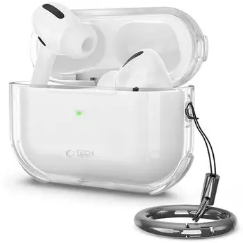 Tech-Protect Bounce Apple Airpods Pro 3 (Ladecase H&uuml;lle), Kopfh&ouml;rertasche + Schutzh&uuml;lle, Transparent