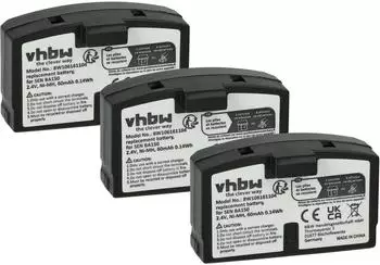 vhbw Ersatzakku 3er-Set NiMH 60mAh 2,4V für Kopfhörer (VHBW4251123918994)