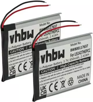 vhbw Ersatzakku für Sony NWZ-E464 / NWZ-S764 / NWZ-E463, Li-Polymer 650mAh 3,7V (182386364-3)