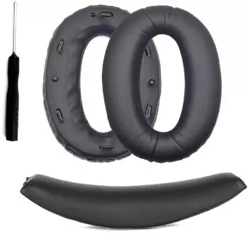 INF Ersatz-Ohrpolster und Kopfband-Set f&uuml;r WH-1000XM2 / MDR-1000X, schwarz (BEC-DE16A24A44-11D)