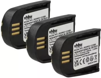 vhbw Akku für Office Communicator 2007 Headset, Li-Polymer, 140mAh, 3,7V, 3er-Pack (182386187-1)