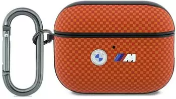 CG Mobile AirPods Pro 3 H&uuml;lle Steppmuster Kevlar, Metalllogo, Karabiner, orange/blau