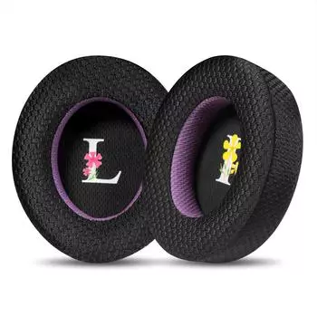 INF Ohrpolster f&uuml;r Momentum 3, atmungsaktiv, schwarz/lila, 2er-Pack (BEC-ADGF33-1118D)