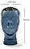 DESIGN DELIGHTS Glas Kopfhörerständer transparent + satin 29cm Glaskopf Skulptur T07 blau