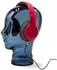 DESIGN DELIGHTS Glas Kopfhörerständer transparent + satin 29cm Glaskopf Skulptur T07 blau