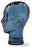 DESIGN DELIGHTS Glas Kopfhörerständer transparent + satin 29cm Glaskopf Skulptur T07 blau