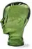 DESIGN DELIGHTS Glas Kopfhörerständer transparent + satin 29cm Glaskopf Skulptur T03 grün