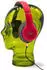 DESIGN DELIGHTS Glas Kopfhörerständer transparent + satin 29cm Glaskopf Skulptur T02 limette