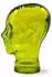 DESIGN DELIGHTS Glas Kopfhörerständer transparent + satin 29cm Glaskopf Skulptur T02 limette
