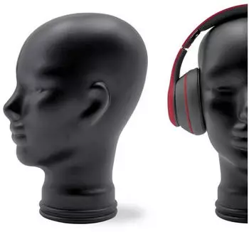 DESIGN DELIGHTS Glas Kopfh&ouml;rerst&auml;nder voll Glanz + matt 29cm Glaskopf Skulptur M01 schwarz