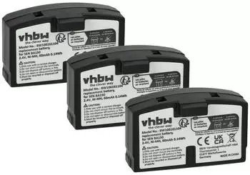 vhbw Ersatzakku 3er-Set NiMH 60mAh 2,4V für kabellose Kopfhörer (120664800-9)