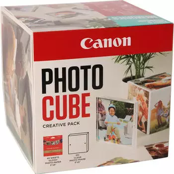 Canon Photo Cube und Frame + PP-201 Fotopapier Plus Glossy II 13 x 13 cm (40 Blatt) Creative Pack Blau