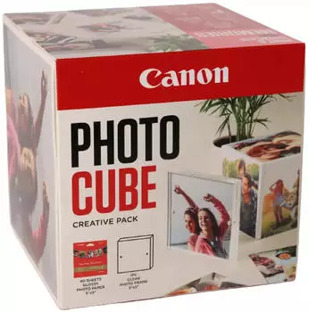 Canon Photo Cube und Frame + PP-201 Fotopapier Plus Glossy II 13 x 13 cm (40 Blatt) Creative Pack Pink