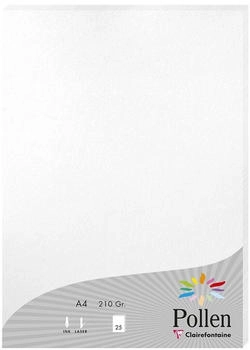 Clairefontaine Pollen by Papier DIN A4 perlmutt-wei&szlig; 210 g/qm 25 Blatt (24385C)
