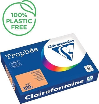 Clairefontaine Troph&eacute;e tel, farbiges Papier, A4, 120 g, 250 Blatt, orange (1205PC)