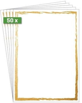 sigel Briefpapier DP614, Golden frame, A4, 200 g/m&sup2;, 50 Blatt