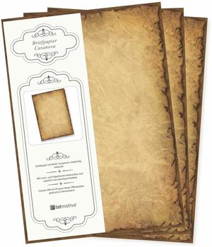 Tatmotive Briefpapier CASANOVA, braun, A4, Urkundenpapier, 90 g/m², 50 Blatt (01-0095-0100-00050)