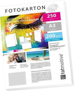 Tatmotive Fotopapier Fotokarton FA3200M250, A3, Farblaser, 200 g/m², beidseitig matt, 250 Blatt (01-0090-0203-00250)