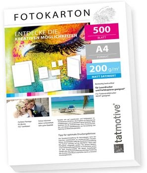 Tatmotive Fotopapier Fotokarton FA4200M500, A4, Farblaser, 200 g/m², beidseitig matt, 500 Blatt (01-0090-0200-00500)