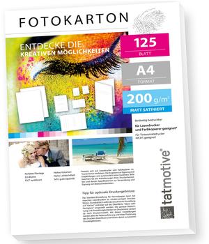 Tatmotive Fotopapier Fotokarton FA4200M125, A4, Farblaser, 200 g/m², beidseitig matt, 125 Blatt (01-0090-0200-00125)