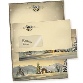 Tatmotive Weihnachtsbriefpapier Glöcknerhütte, A4, 90g/m², 100 Blatt + 100 Umschläge (05-0151-0090-00101)