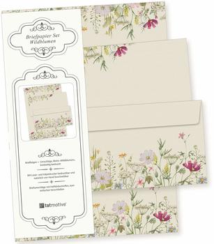 Tatmotive Briefpapier Wildblumen Set, A4, 90 g/m², 25 Blatt + 25 Umschläge (05-0148-0090-00025)
