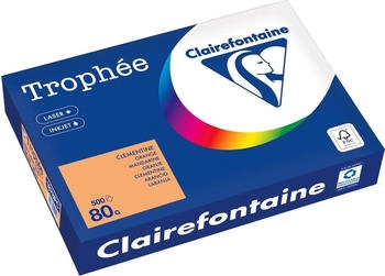 Clairefontaine Trophée farbiges Papier, A4, 80 g, 500 Blatt, orange (1878PC)