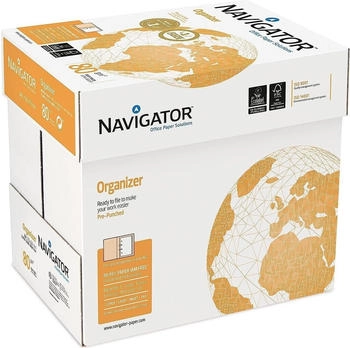 Navigator Kopierpapier Organizer, A4, 80g/qm, weiß, 2-fach gelocht, 500 Blatt, 200 Pack