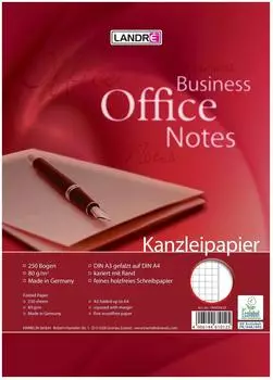Landr&eacute; Kanzleipapier &raquo;Office&laquo; kariert mit Rand 100050623 wei&szlig;