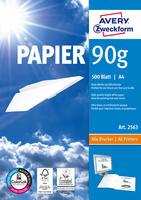 Avery 2563, Avery Format Papier A4 90 g/m&sup2; 500 Sheets