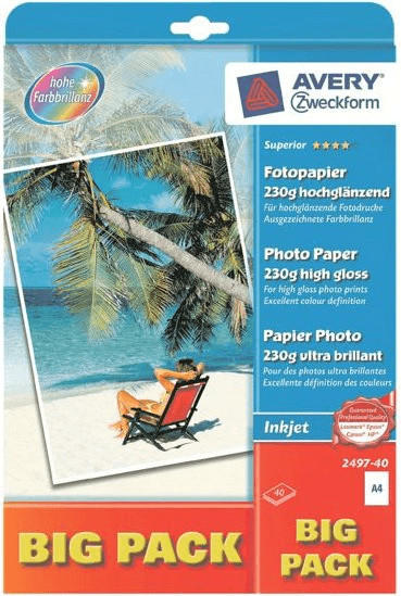 Avery Zweckform Superior Fotopapier, A4, 230g/qm (2497-40)