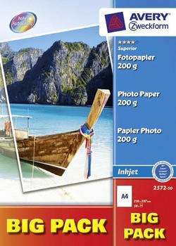 Avery Zweckform 2572-50 Everyday Inkjet Fotopapier, A4, einseitig beschichtet, 200 g/m², 50 Blatt